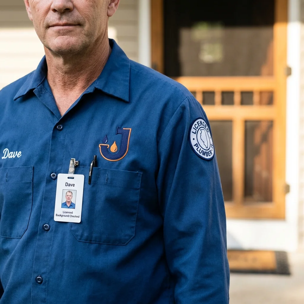 Licensed plumber showing ID badge in Cuba, NY